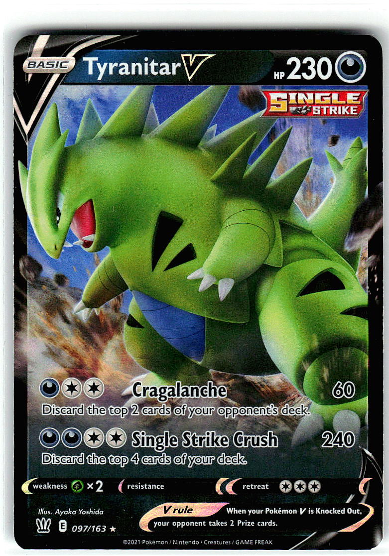 Tyranitar V 097/163 Holo Ultra Rare Battle Styles Pokemon Near Mint