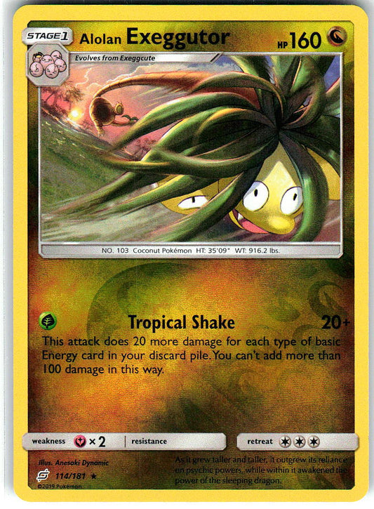 Alolan Exeggutor 114/181 Rare Team Up Pokemon Reverse Holo Near Mint