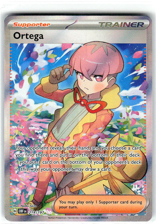 Ortega 219/197 Double Rare Obsidian Flames Pokemon Holo Near Mint