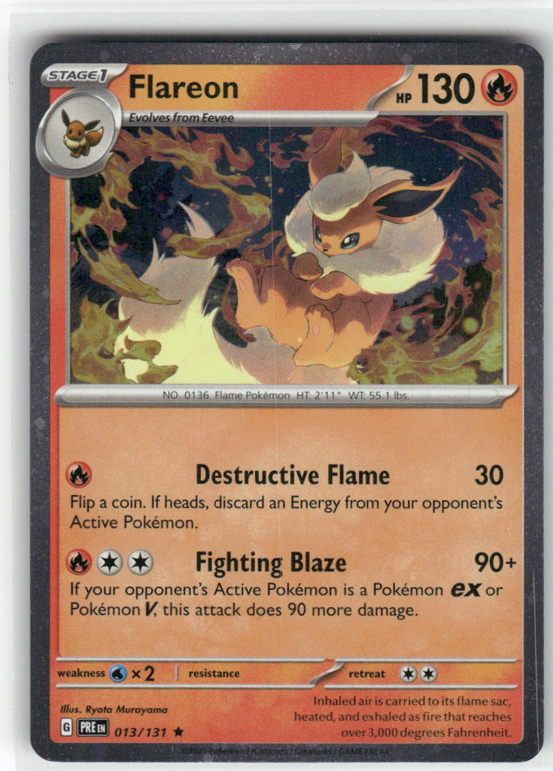 Flareon 013/131(COSMOS HOLO) Rare Prismatic Evolutions Pokemon Near Mint