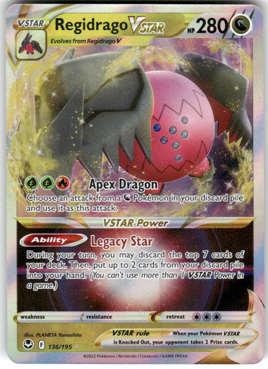Regidrago VSTAR 136/195 Holo Ultra Rare Silver Tempest Pokemon Near Mint