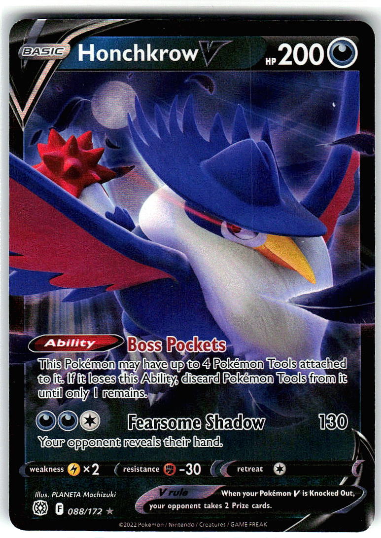 Honchkrow V 088/172 Holo Ultra Rare Prize Pack Series Cards Pokemon Near Mint