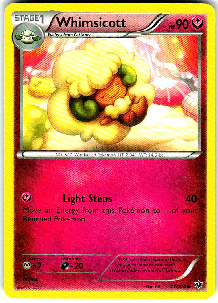 Whimsicott 71/124 Uncommon Fates Collide Pokemon Lightly Played