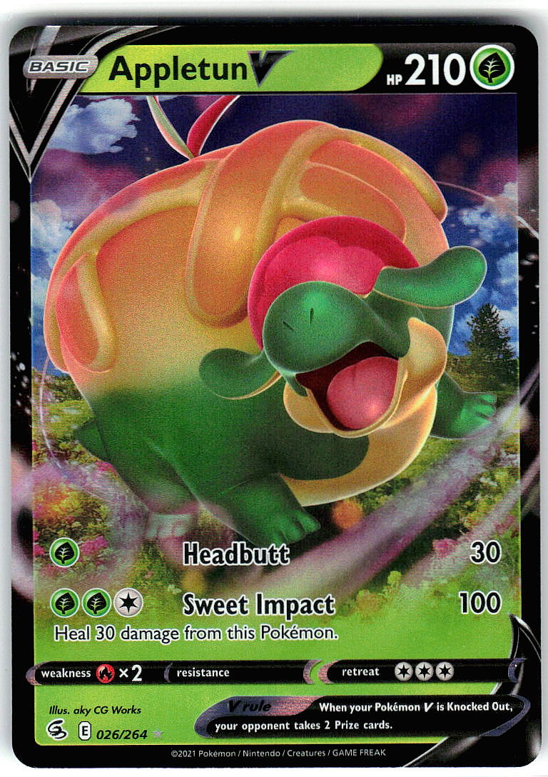 Appletun V 026/264 Holo Ultra Rare Fusion Strike Pokemon Near Mint