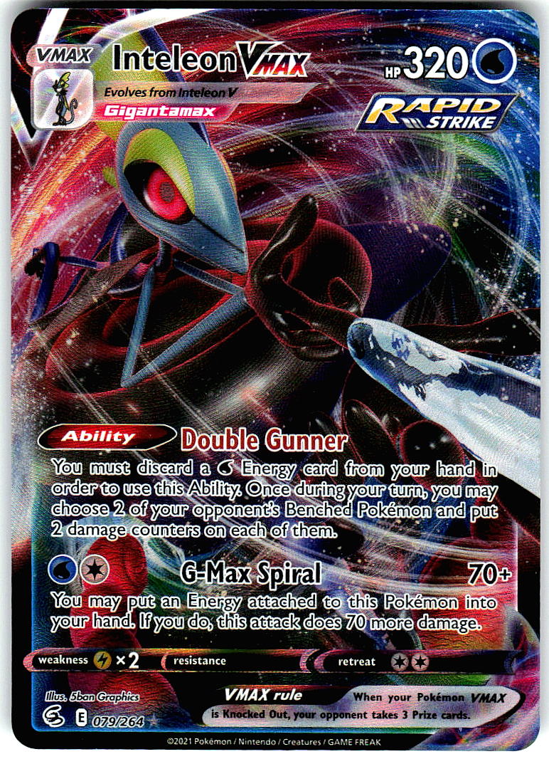 Inteleon VMAX 079/264 Holo Ultra Rare Fusion Strike Pokemon Near Mint