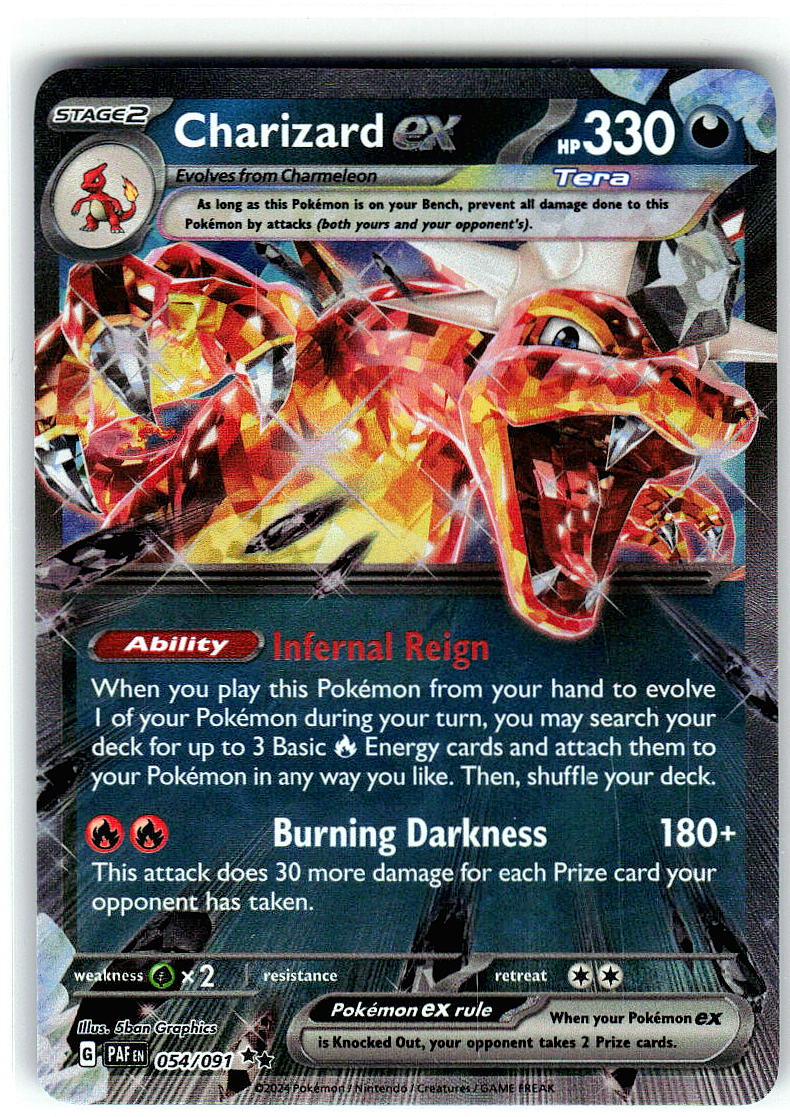 Charizard ex 054/091 Double Rare Paldean Fates Pokemon Holo Near Mint