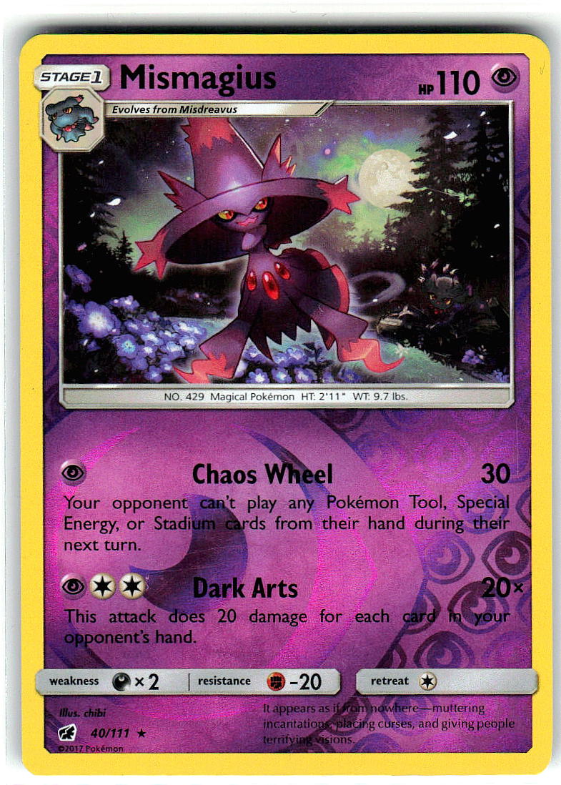 Mismagius 40/111 Rare Crimson Invasion Pokemon Reverse Holo Near Mint