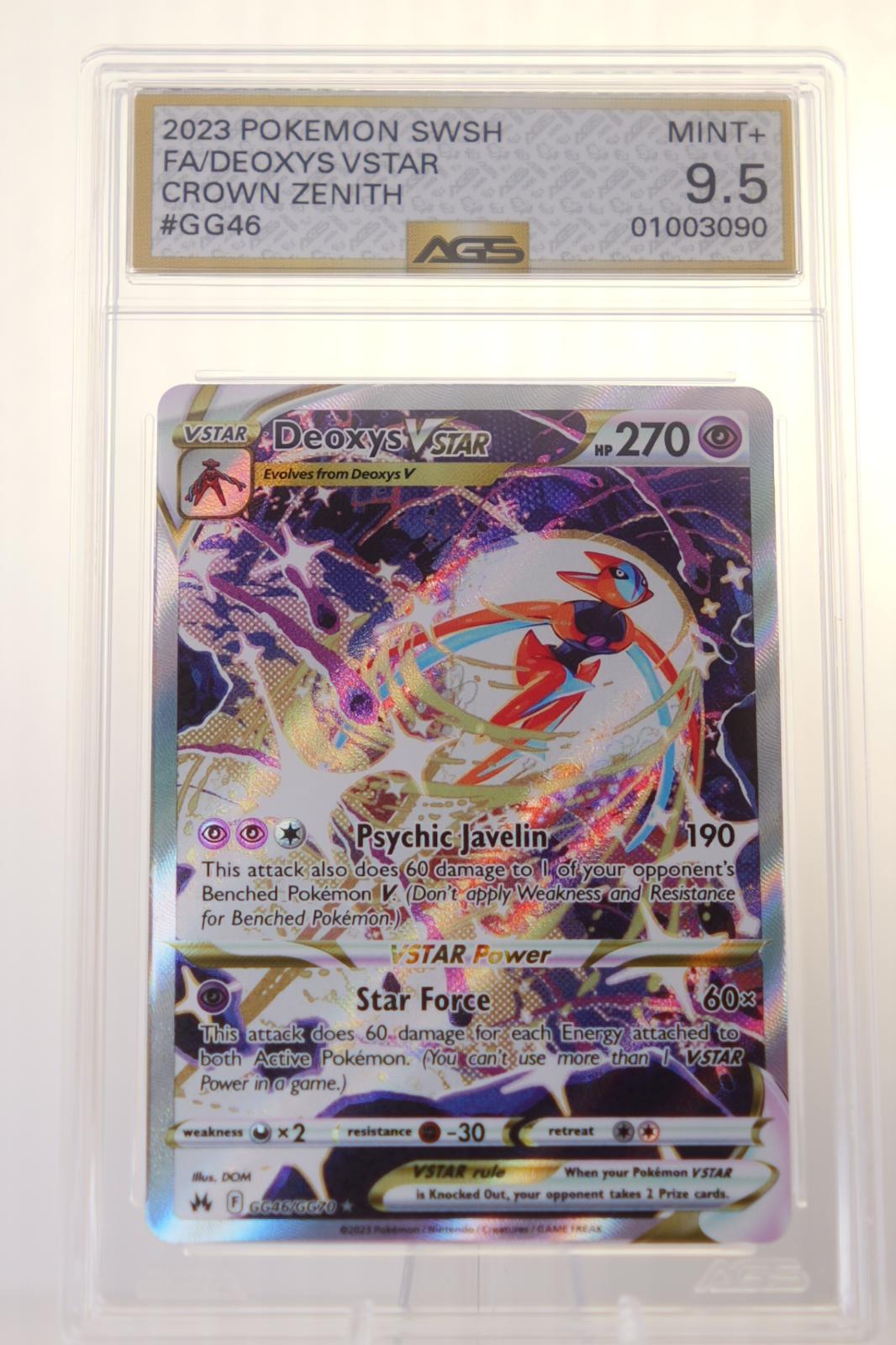 AGS 9.5 - Deoxys VSTAR GG46/GG70 Crown Zenith Galarian Gallery Pokemon