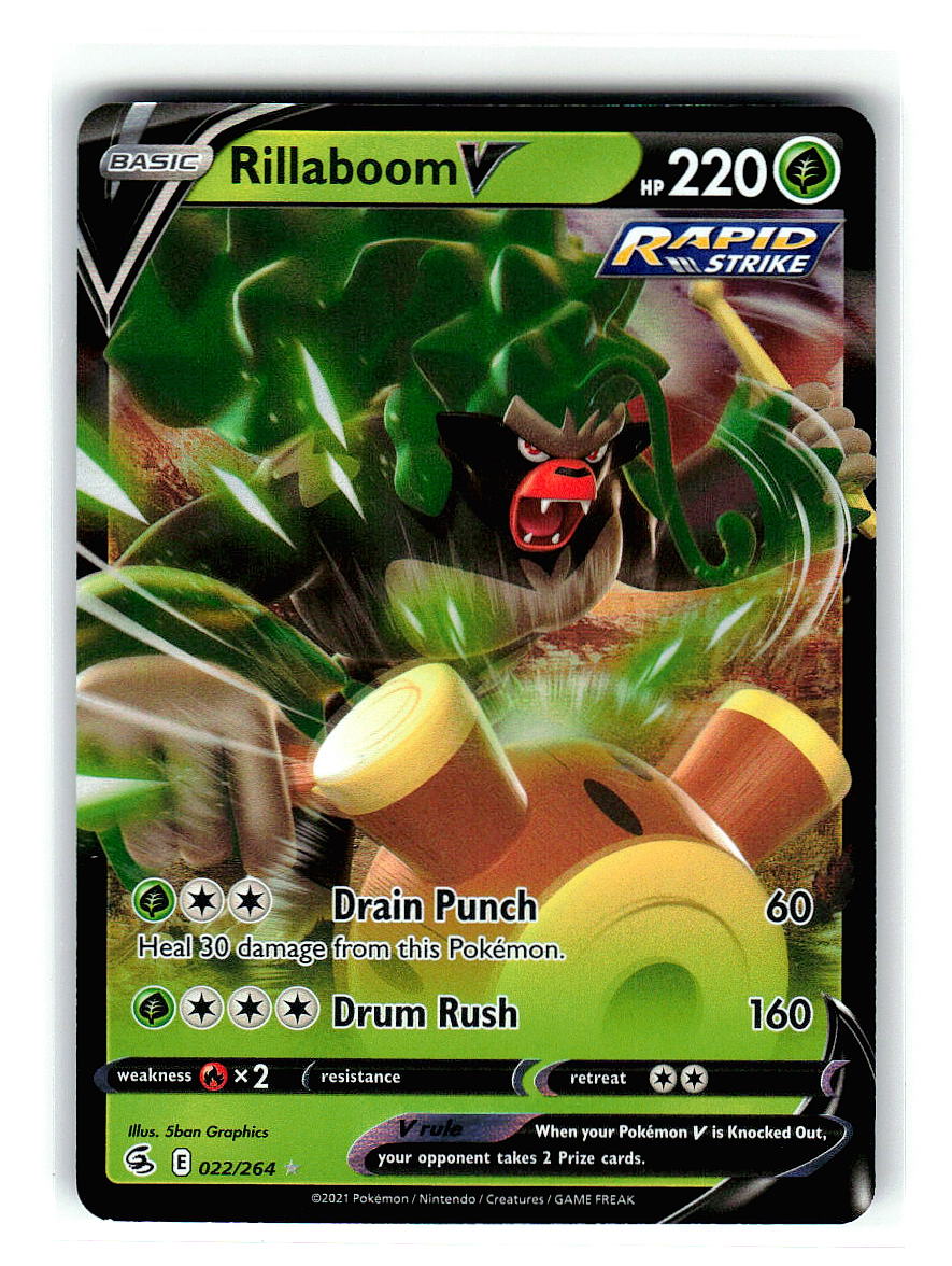 Rillaboom V 022/264 Holo Ultra Rare Fusion Strike Pokemon Near Mint