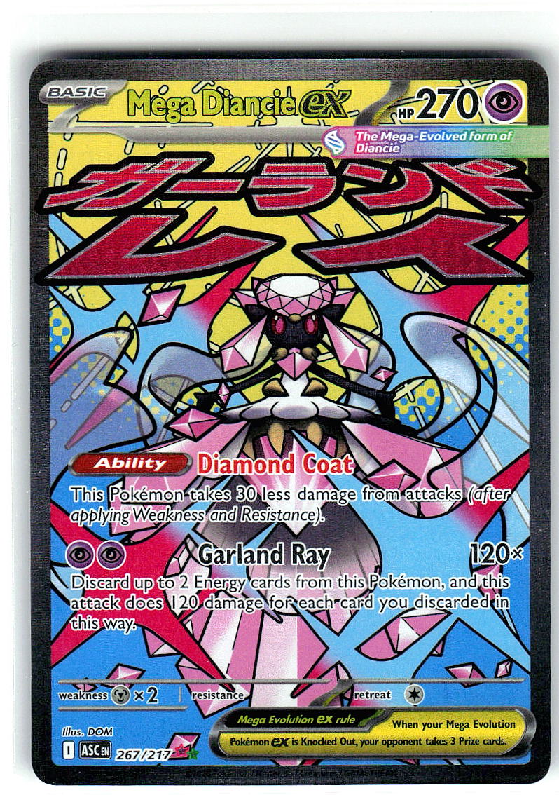 Mega Diancie ex 267/217 Mega Attack Rare Ascended Heroes Pokemon Holo Near Mint