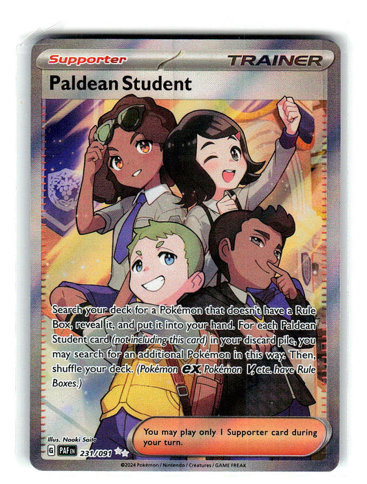 Paldean Student 231/091 Double Rare Paldean Fates Pokemon Holo Near Mint