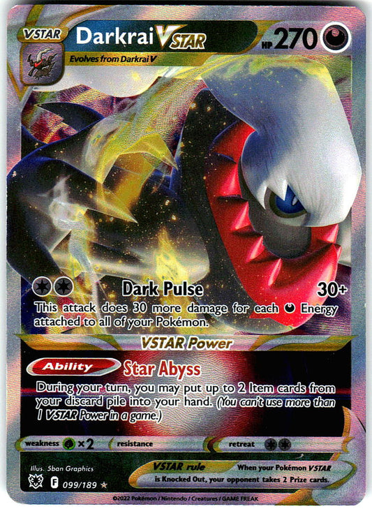 Darkrai VSTAR 099/189 Holo Ultra Rare Astral Radiance Pokemon Lightly Played