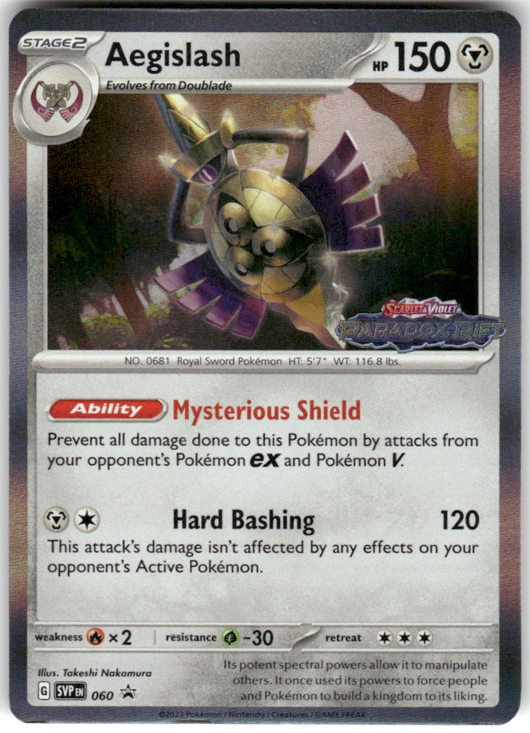 Aegislash (Prerelease) 060 Holo Promo Scarlet & Violet Promo Pokemon Near Mint