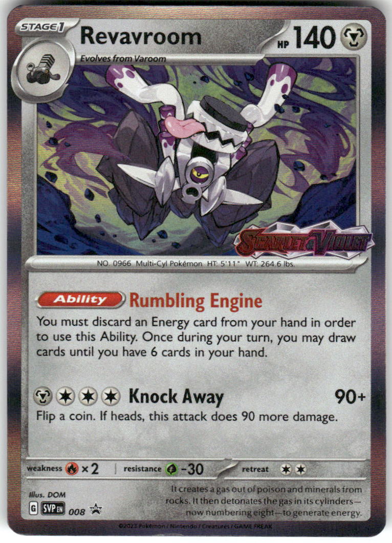 Revavroom (Prerelease) 008 Holo Promo Scarlet & Violet Promo Pokemon Near Mint