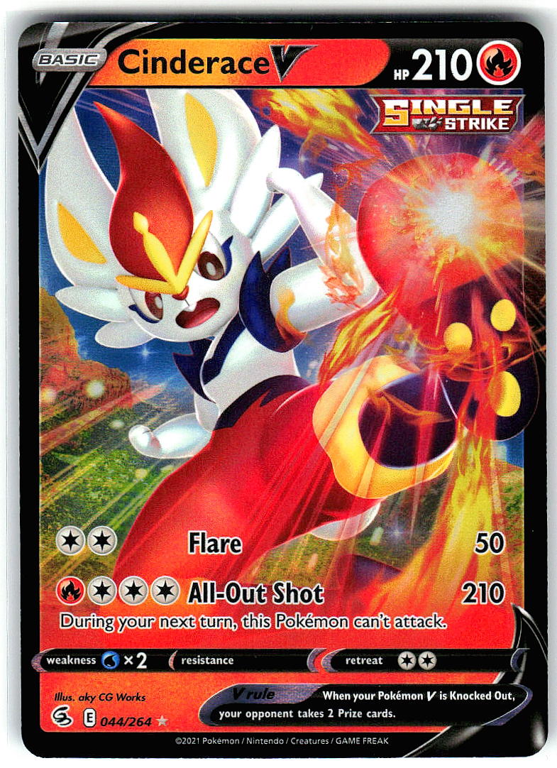 Cinderace V 044/264 Holo Ultra Rare Fusion Strike Pokemon Near Mint