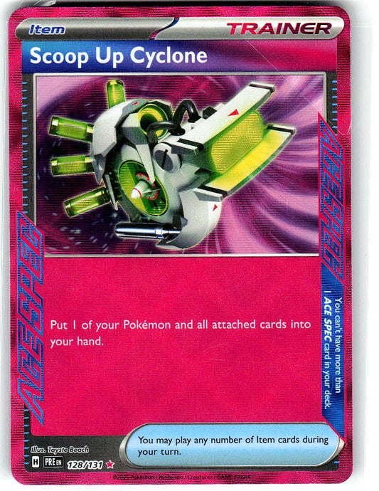 Scoop Up Cyclone 128/131 ACE SPEC Prismatic Evolutions Pokemon Holo Near Mint