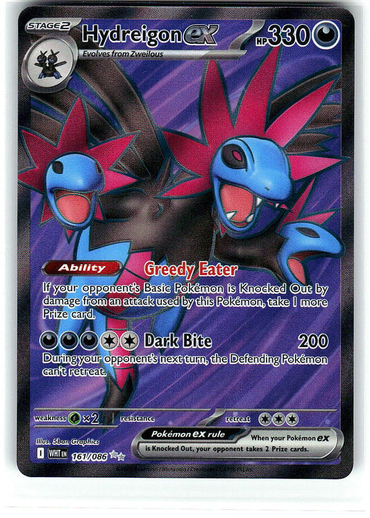 Hydreigon ex 161/086 Holo Double Rare White Flare Pokemon Near Mint