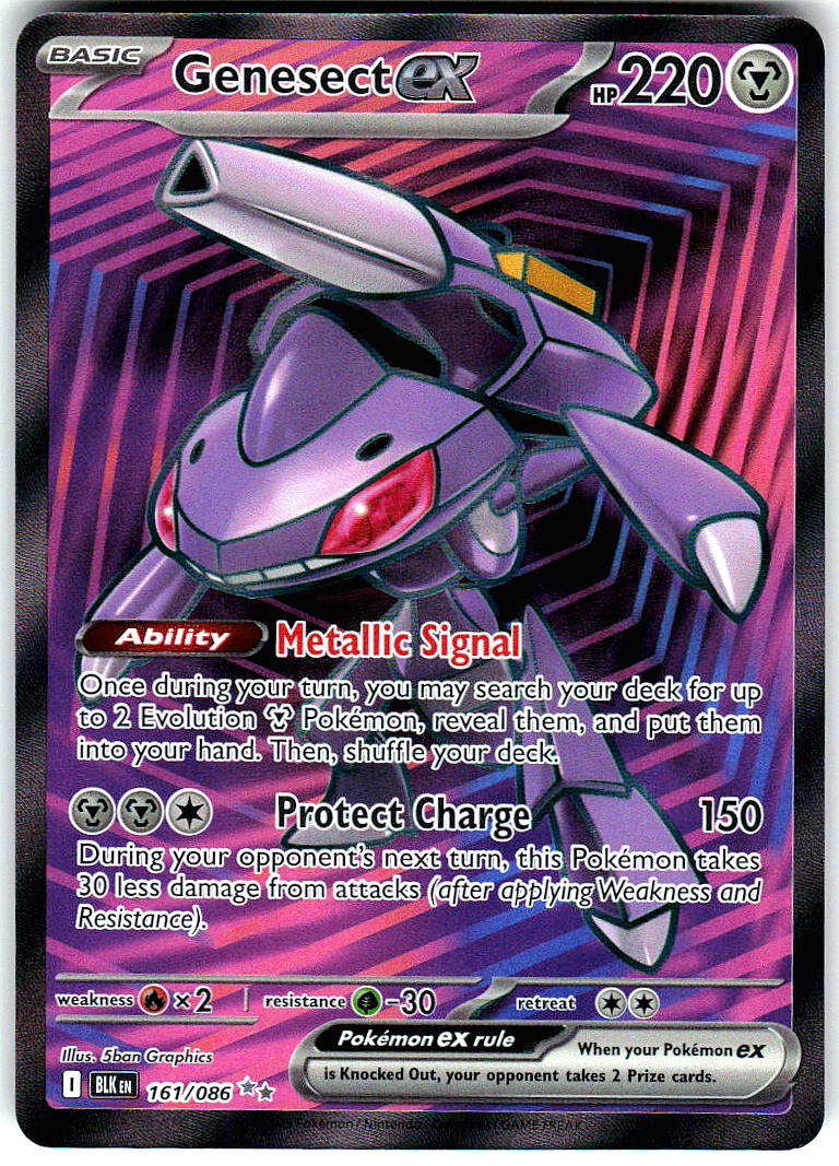 Genesect ex 161/086 Holo Double Rare Black Bolt Pokemon Near Mint