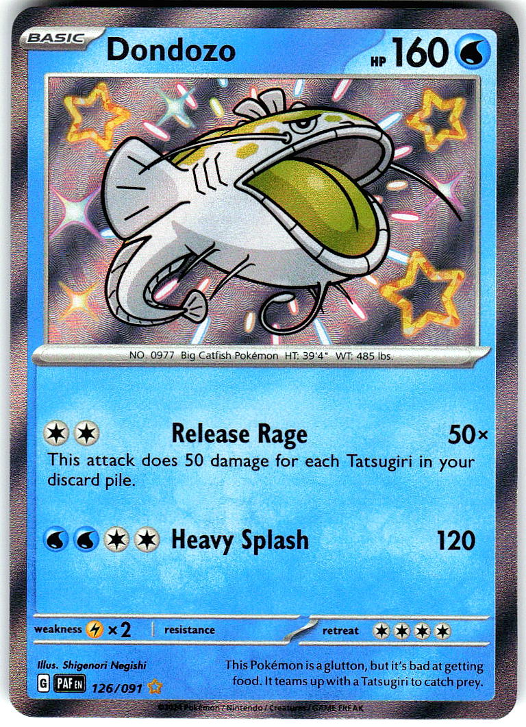 Dondozo 126/091 Shiny Rare Paldean Fates Pokemon Holo Near Mint