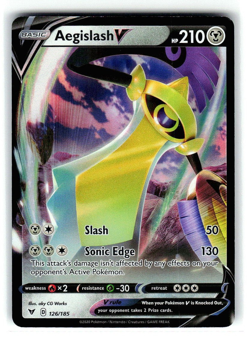 Aegislash V 126/185 Holo Ultra Rare Vivid Voltage Pokemon Near Mint