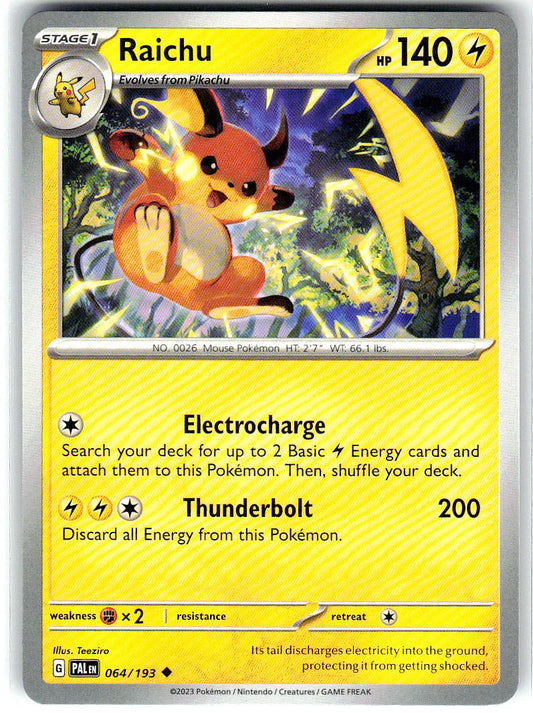 Raichu 064/193 Uncommon Paldea Evolved Pokemon Near Mint