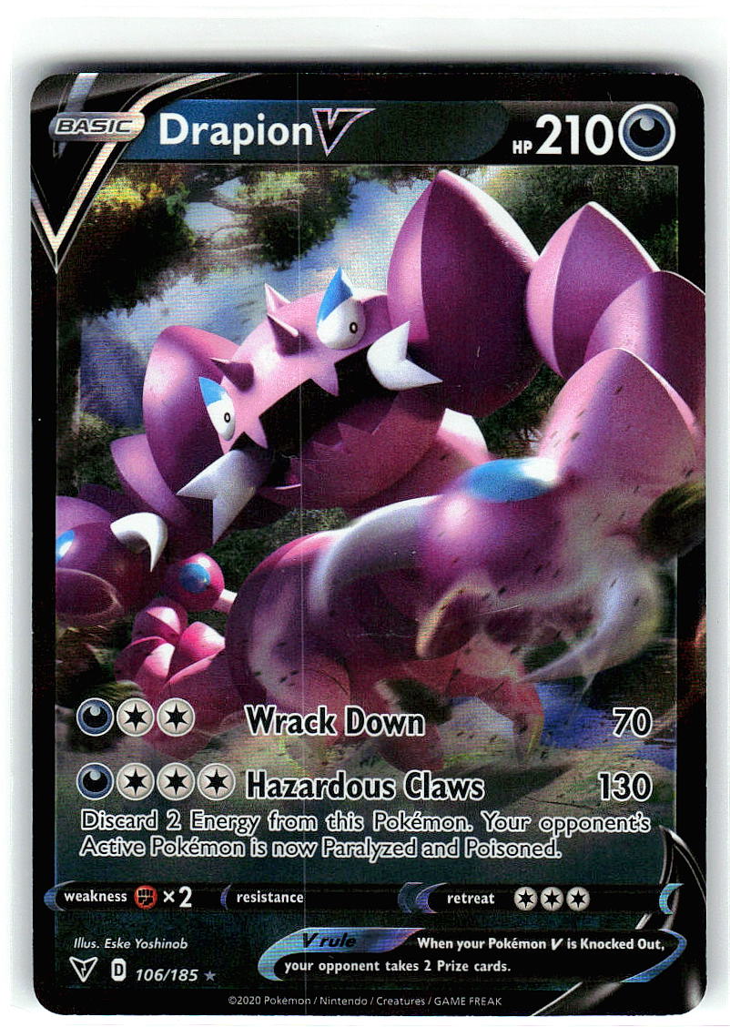Drapion V 106/185 Holo Ultra Rare Vivid Voltage Pokemon Near Mint