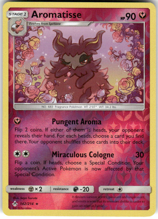 Aromatisse 142/214 Rare Unbroken Bonds Pokemon Reverse Holo Near Mint