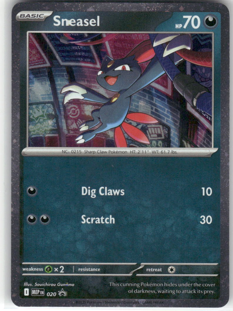 Sneasel (Cosmos Holo) 020 Promo ME: Mega Evolution Promo Pokemon Near Mint