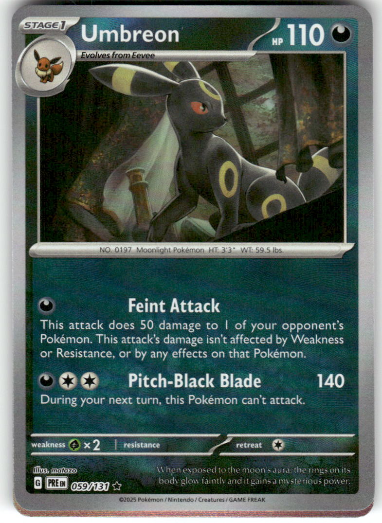 Umbreon (Poke Ball Pattern) 059/131 Holo Rare Prismatic Evolutions Pokemon NM