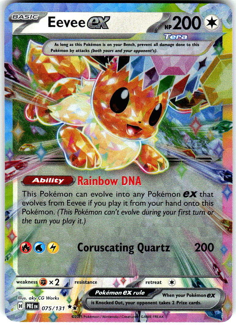 Eevee ex 075/131 Holo Double Rare Prismatic Evolutions Pokemon Near Mint