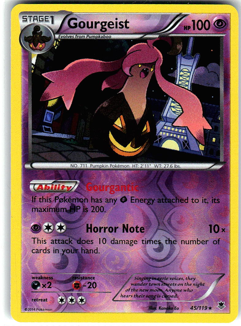 Gourgeist 45/119 Rare Phantom Forces Pokemon Reverse Holo Near Mint