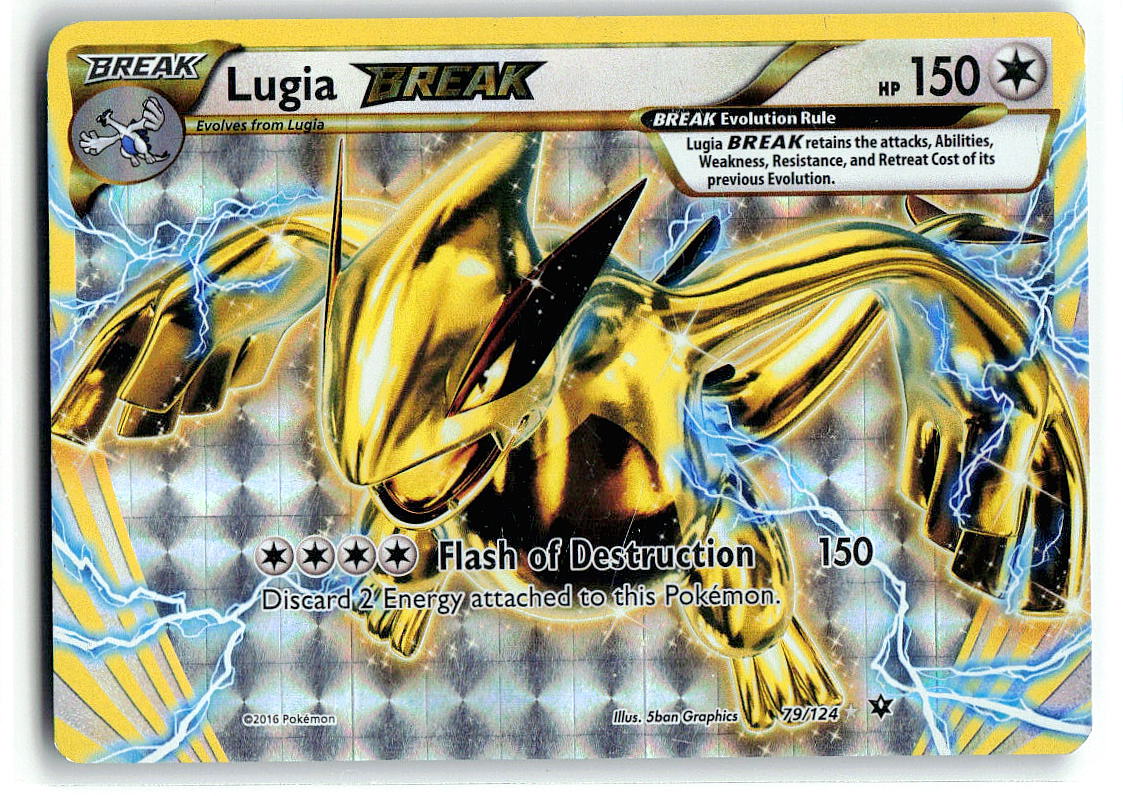 Lugia BREAK 79/124 BREAK Fates Collide Pokemon Holo Heavily Played