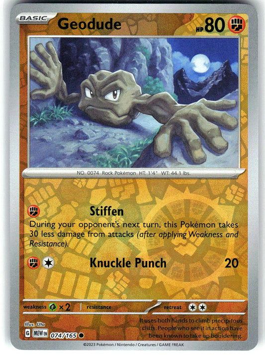 Geodude 074/165 Common 151 Pokemon Reverse Holo Near Mint