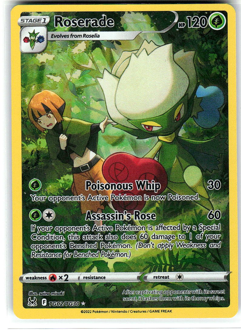 Roserade TG02/TG30 Holo Lost Origin Trainer Gallery Pokemon NM