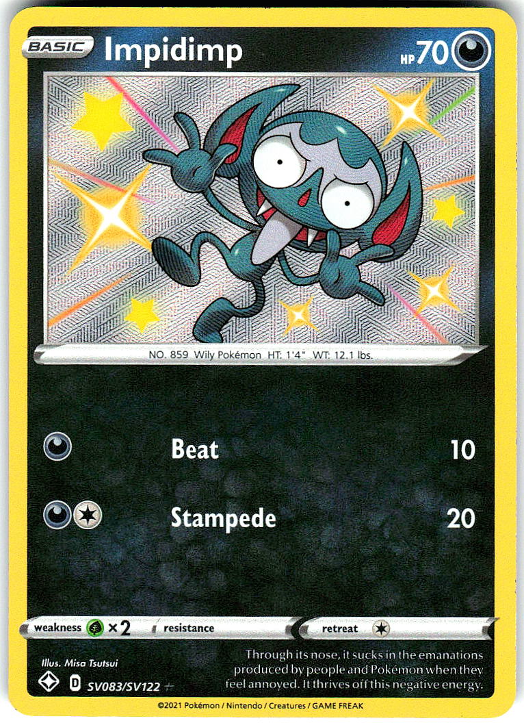 Impidimp SV083/SV122 Shiny Rare Shining Fates Shiny Vault Pokemon Holo Near Mint