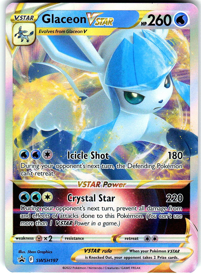 Glaceon VSTAR SWSH197 Holo Promo Sword & Shield Promo Pokemon Lightly Played