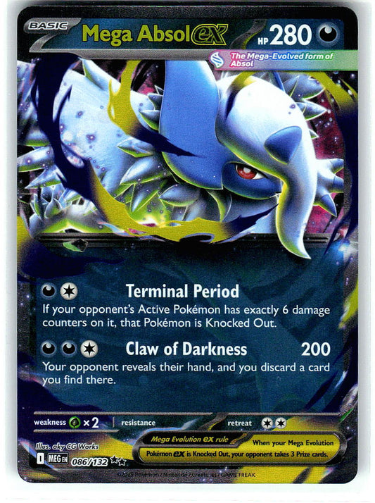 Mega Absol ex 086/132 Double Rare Mega Evolution Pokemon Holo Near Mint