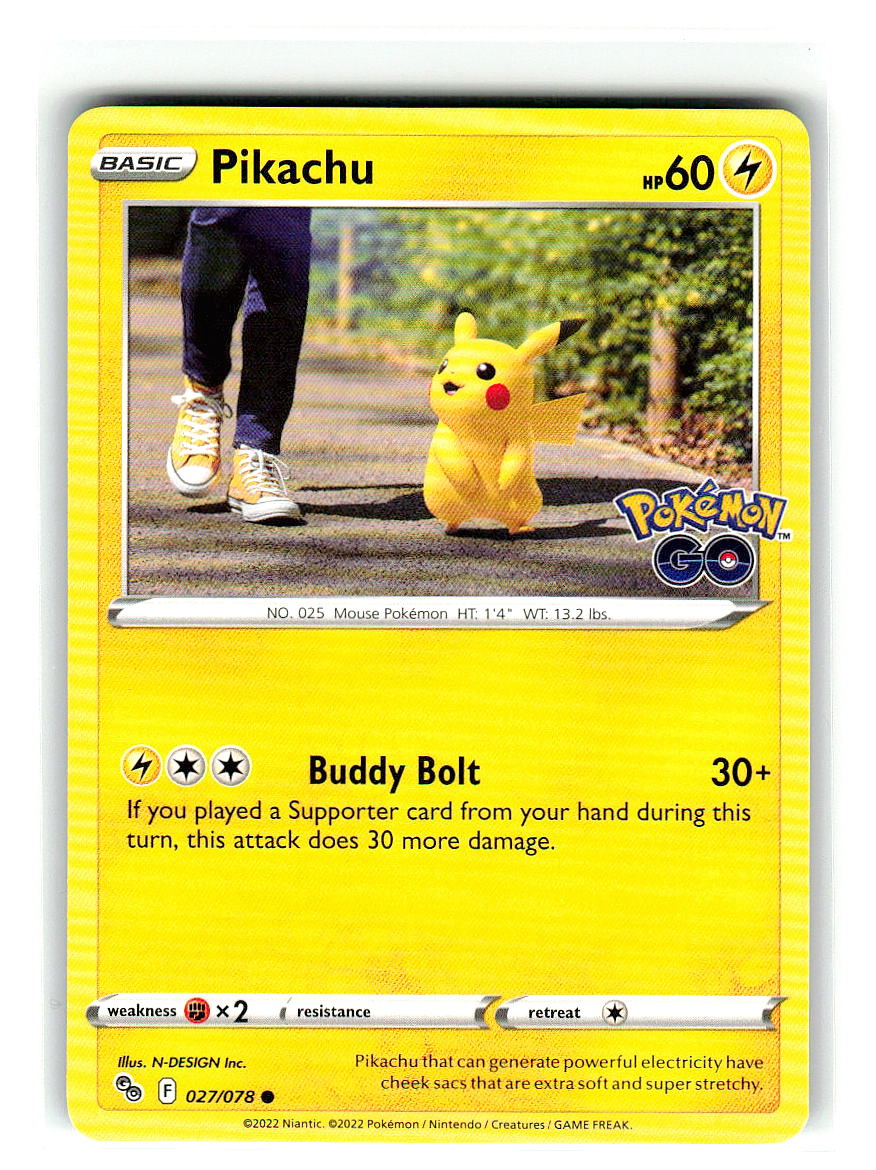 Pikachu 027/078 Common Pokemon GO Pokemon Near Mint